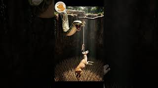 Will the python fall into the trap or catch the deer?#animal rescue #deer #trap #troll #funny