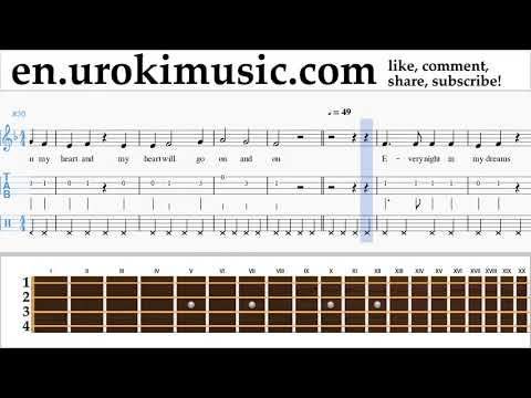 How to Play Ukulele Celine Dion - Titanic - My Heart Will Go On Tabs Part#2 um-b352