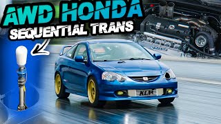 AWD Sequential Turbo Honda K20 FIRST RACE! IT'S FAST (C8 Corvette and Evo IX) by  That Racing Channel