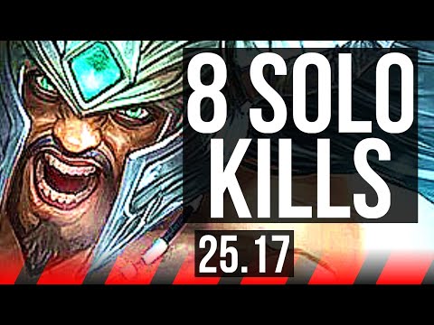 TRYNDAMERE vs RENEKTON (TOP) | 8 solo kills | KR Master | 25.17