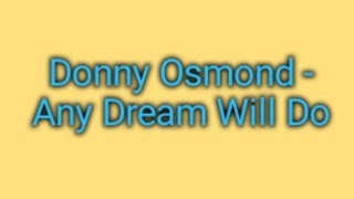 Donny Osmond - Any Dream Will Do (Lyrics)