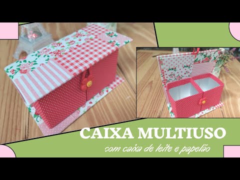 Caixa livro multiuso reciclando papelão e caixa de leite #ecocartonagem