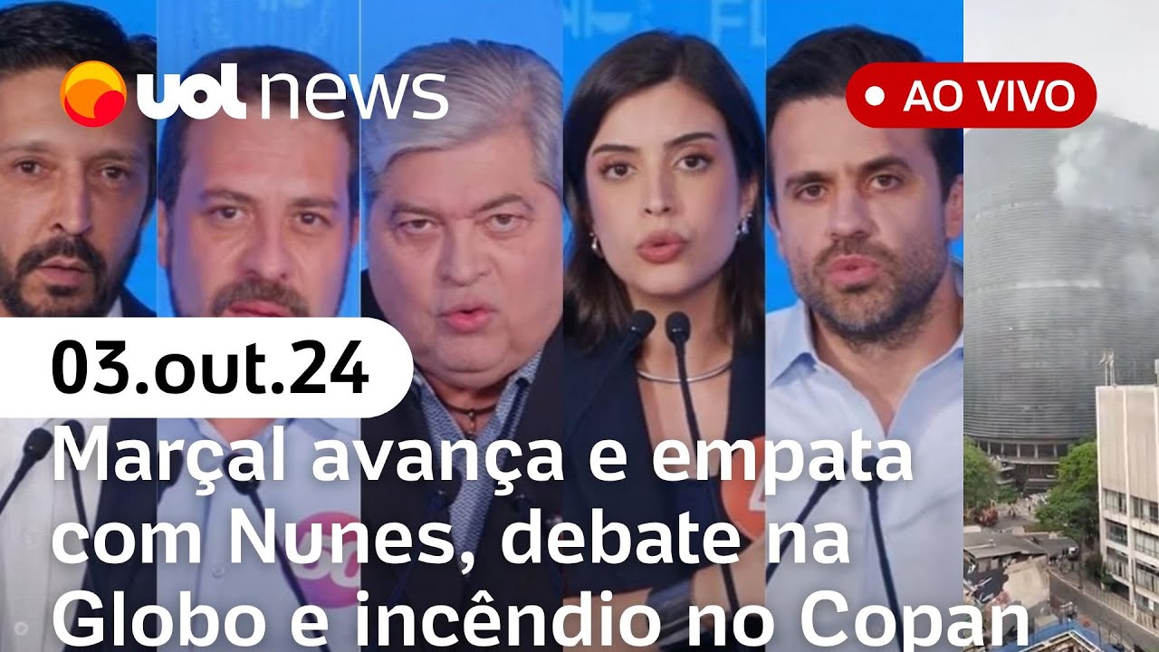 Datafolha: Marçal avança e empata com Nunes , Globo faz último debate em SP e + ao vivo | UOL News