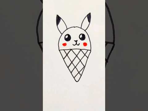 رسم ايس كريم تعليم رسم آيس كريم كيوت خطوة بخطوة رسم سهل للاطفال تعليم الرسم للمبتدئين shorts