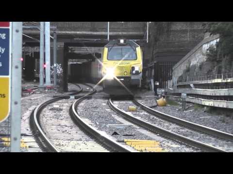 (HD) Freightliner Powerhaul 70007 & 70009 Pass Highbury & Islington Working 4L92 & 4S88 12/4/11