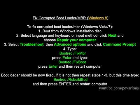 comment reparer mbr windows 8