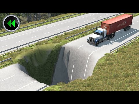 Reverse Cars vs Giant Pit - BeamNG Drive - reverse beamng drive