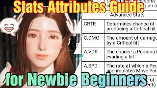 Rise Of Eros Guide Stats Attributes Explained for Newbie Beginners.