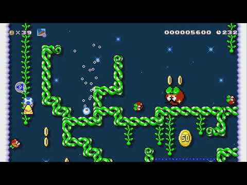 Descent Along the Beanstalk by MrBouw - Super Mario Maker 2 - No Commentary 1bv