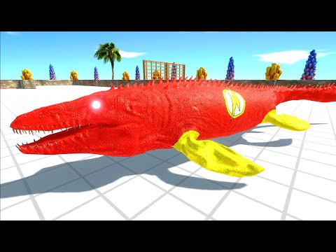 DEATH RUN vs FLASH MOSASAURUS FPS PERSPECTIVE - Animal Revolt Battle Simulator