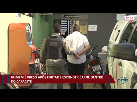 Homem eÌ preso apoÌs furtar e esconder carne dentro de capacete 01 10 2021