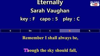 Eternally - Sarah Vaughan (Karaoke &amp; Easy Guitar Chords)  Key : F  Capo : 5