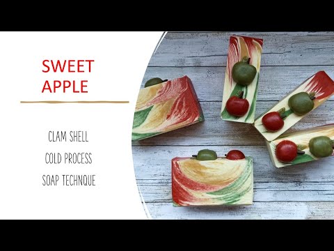 🍎🍏 Sweet Apple Cold Process Soap/ Clam Shell Technique
