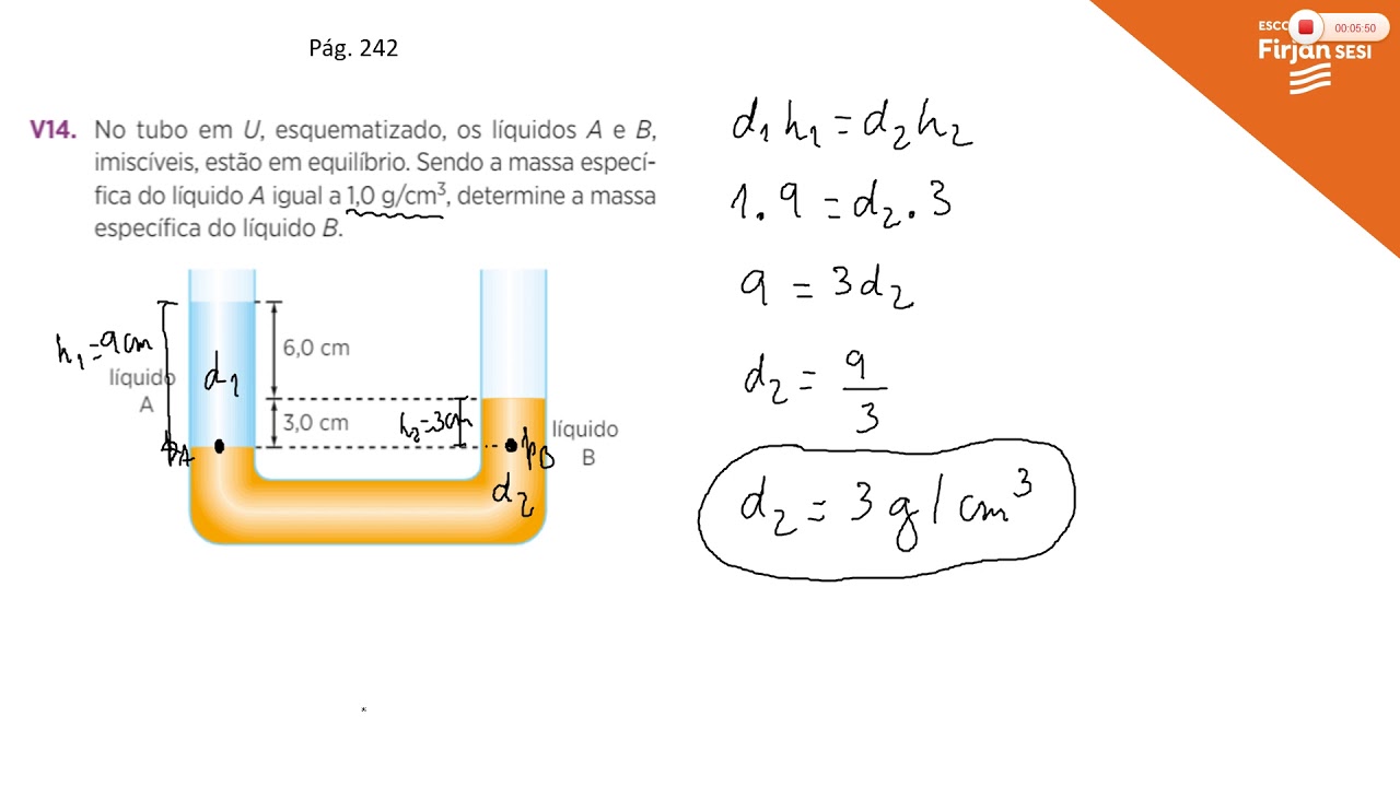 Correção exercícios vasos comunicantes