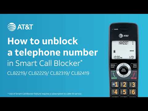 Unblock a telephone number in Smart Call Blocker on AT&T CL Series DECT 6.0 cordless telephone