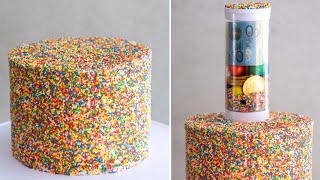 Rainbow Sprinkle Explosion Surprise Cake Tutorial Using the Popping Stand