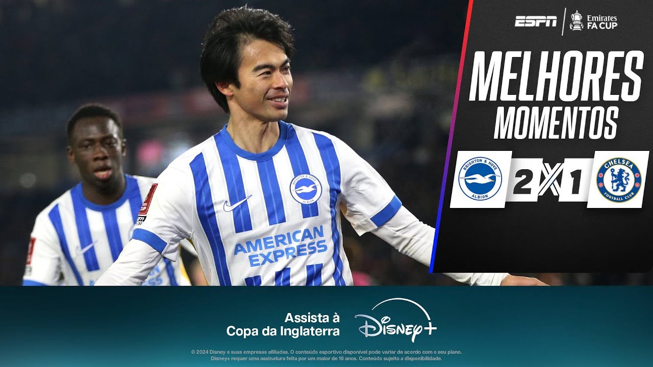 CHELSEA marca em ERRO de Verbruggen, mas leva VIRADA do BRIGHTON e é ELIMINADO da COPA DA INGLATERRA