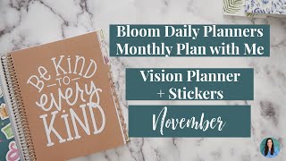November Planner Set Up | Bloom Daily Vision Planner