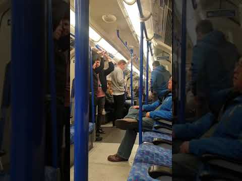 Racism on a underground train in London