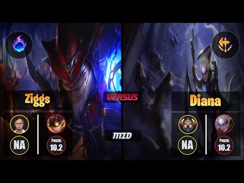 Jensen ZIGGS (Mid) [Arcane Comet] VS DIANA - Challenger NA Patch 10.2