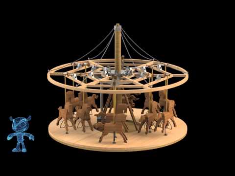 Carousel Wooden Toy 3D Model