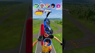 Download lagu ✨Rumi vs Zoey vs Mira vs Jinu vs Mira Character✨🎮BeamNG.drive Car Jump Challenge🎮 mp3