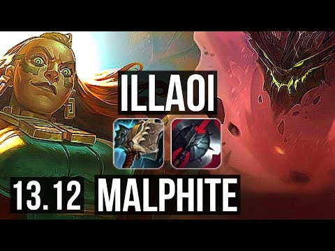 ILLAOI vs MALPHITE (TOP) | 1500+ games, 2.0M mastery, 5/0/0 | KR Master | 13.12