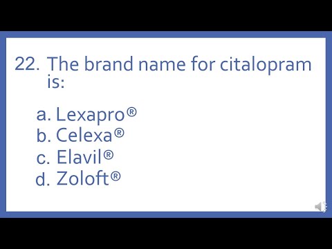 Top 200 Drugs Practice Test Question - The brand name for citalopram is: