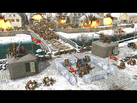 Can Pro GERMAN ARMY Hold BRIDGE SIEGE vs 8 Noob US ARMY Invasion?! - Gates of Hell