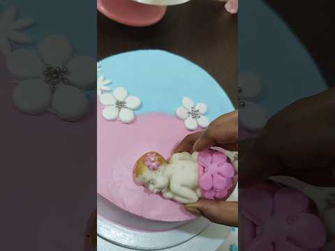 🤩Let's decorate a baby shower cake🤩