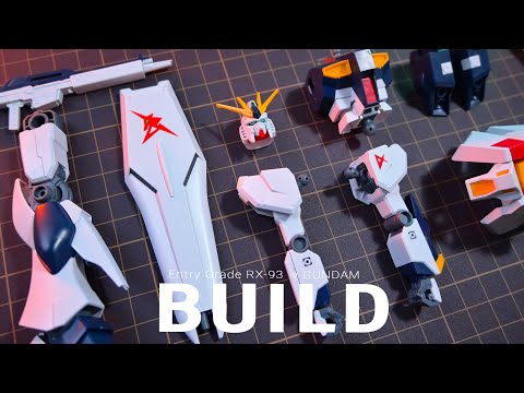 RX-93 ν Gundam (Nu Gundam) νガンダム Entry Grade "Beyond the time"(GUNPLA EG 1/144), ASMR My Full Build