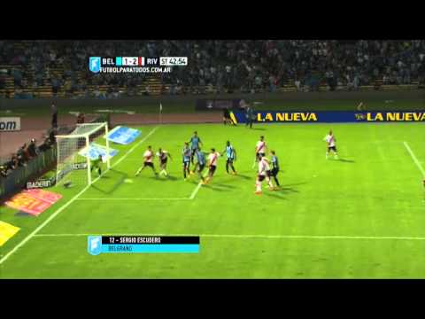 Gol de Escudero. Belgrano 1 - River 2. Fecha 3. Primera División 2015. FPT.