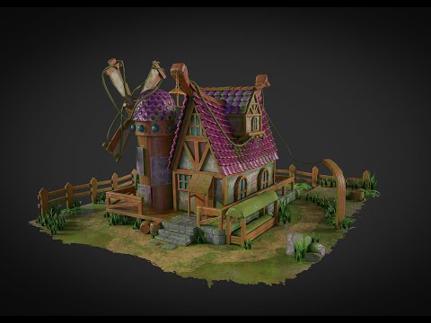 Autodesk Maya, Zbrush, Substance Painter Marmoset toolbag - Stylized House ( Concept Art)