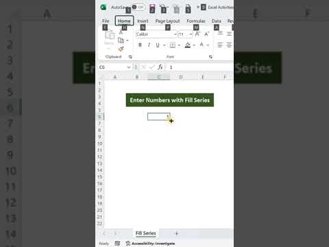 Generate series of numbers 1 to 1000 in Excel in seconds