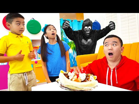 Wendy and Eric Pretend Play Adventure About Saving Uncle K from A Giant Monkey in the Jungle