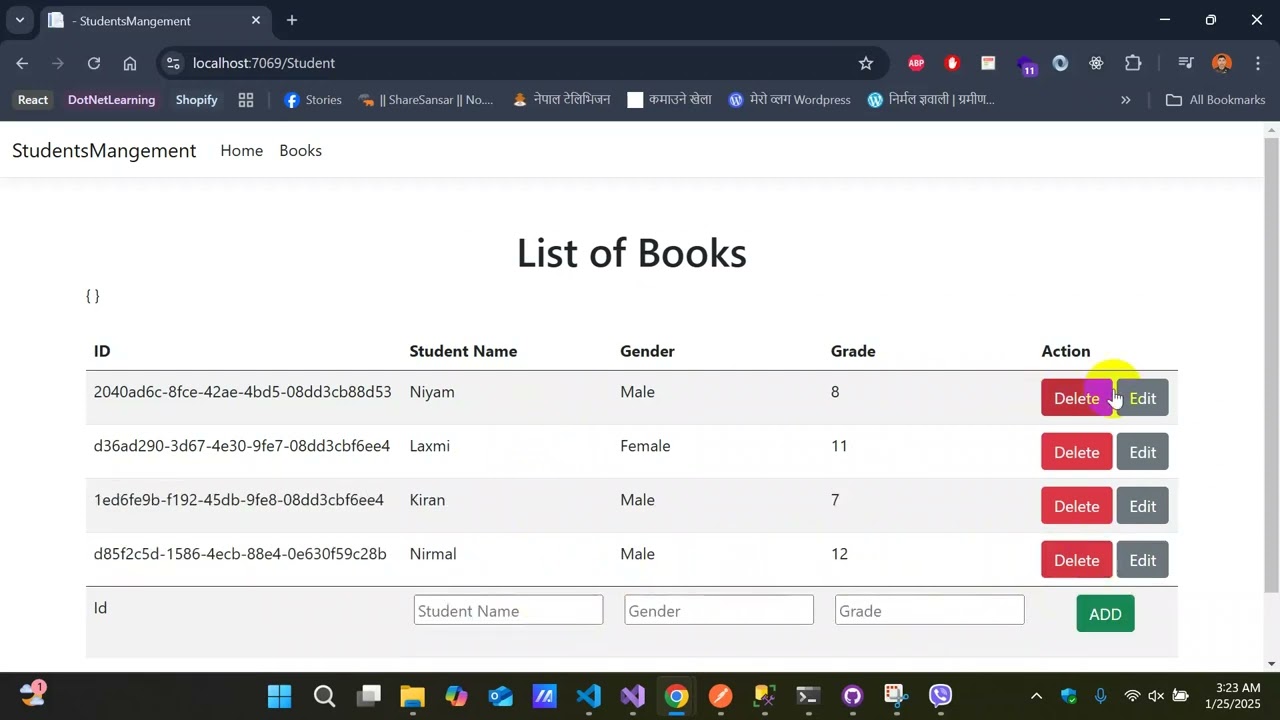 Student Management System using .NET ASP Web Application (MVC) | CRUD Operations Tutorial