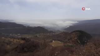 Bolu Dağı’nda sis ve sağanak yağış etkisini gösteriyor