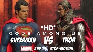 Thor vs Superman - Gods Among Us (Marvel/DC Stop-Motion) *HD*