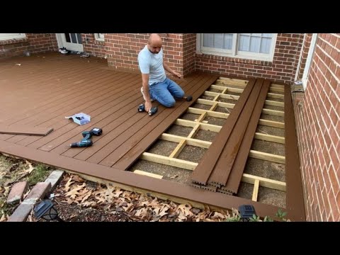 How To Install Picture Frame Trex Composite Decking on Concrete Slab / Backyard Makeover / DIY