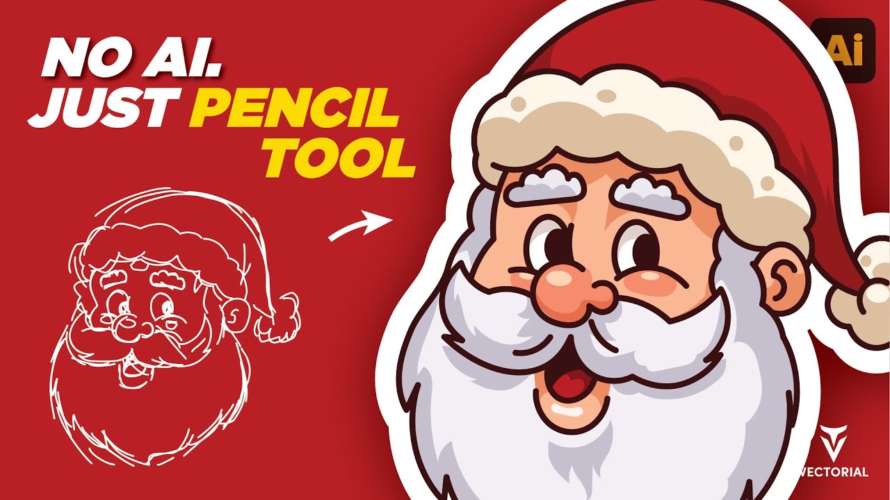 Adobe Illustrator Santa Claus Tutorial | Hand Drawn Vector Art
