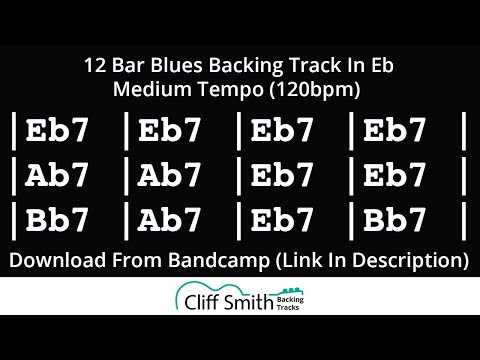 Eb - Medium Tempo 12 Bar Blues Backing Track (120bpm)