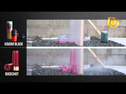 Kaviar Black - comparative test on water cans / lead slug and buckshot