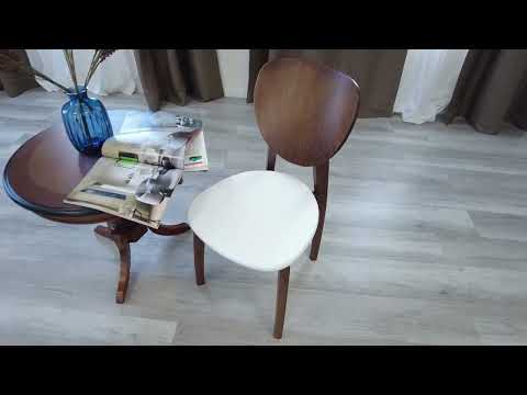 Обеденный стул Diamante, жесткое сидение бук, 42х42х85, коричневый/белый арт.19897 во Владивостоке - видео 10