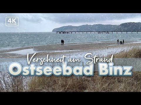 Verschneit am Strand von Binz - Rügen Urlaub 2023 (4K Walk)