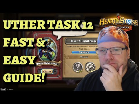 How to Complete Uther Task 12 Destroy three enemies using Avenging Wrath (Hearthstone Mercenaries)