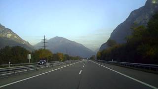 preview picture of video 'On the Highway A2 in Switzerland direction North.            HD'
