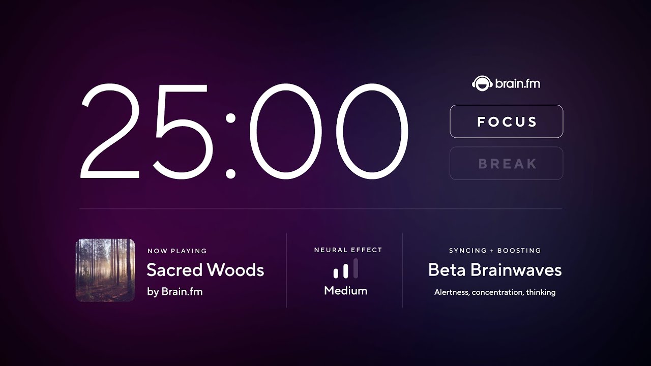 Focus music ⚡ 30 minute Pomodoro deep work session 🍅 Music for maximum focus by Brain.fm