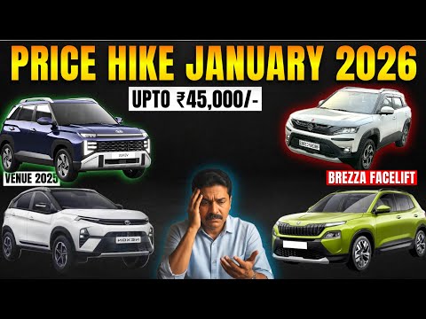 SHOCKING PRICE HIKE😱 Brezza Facelift Venue 2025 Kylaq January 2026 | brezza vs venue 2026 mileage