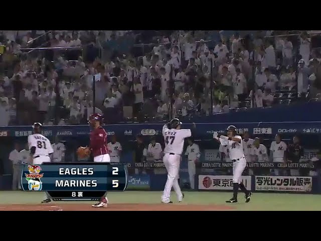 【8回裏】ここぞの一発!! マリーンズ・クルーズ 15号2ランホームラン!! 2014/9/5 M-E