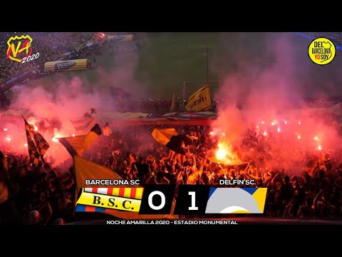 "ðŸ˜±Â¡IMPRESIONANTE! Noche Amarilla 2020 con DEL PIERO | Barcelona vs Delfín | El Aliento del Hinch" Barra: Sur Oscura • Club: Barcelona Sporting Club